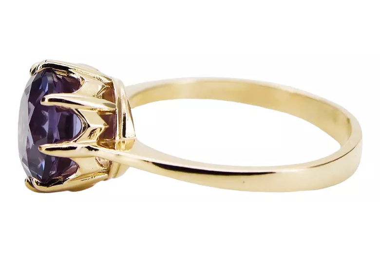 Vintage unikatowe Pierścionek Aleksandryt 14k żółte złoto vrc157y